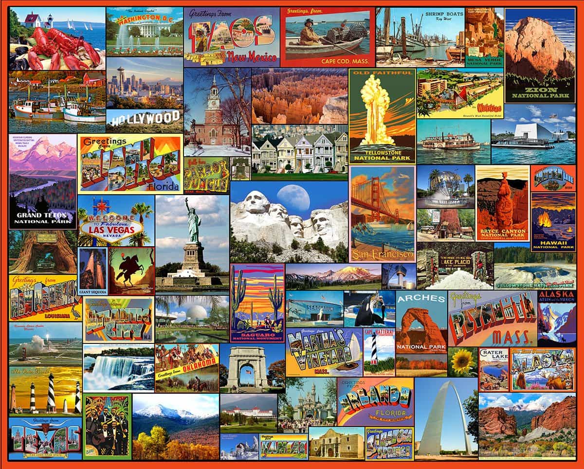 Set of 2: Travel Puzzle Bundle 1000 Piece